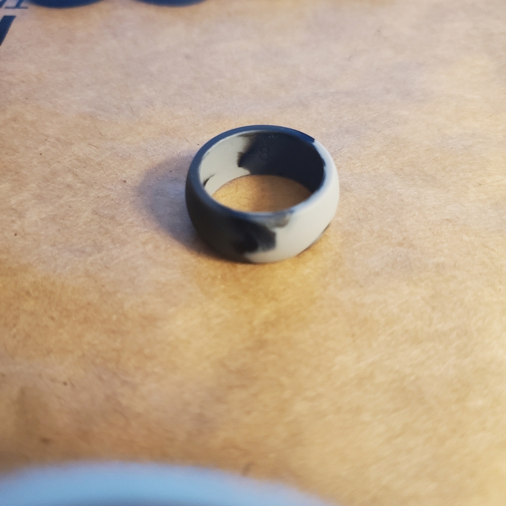Size 8 Black and Gray Camo Weddding Band UNISEX LGBTQ